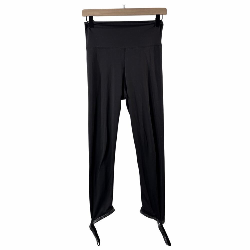 Beach Riot Sport Black Leggings Rhinestone Ankle Trim Women's size M